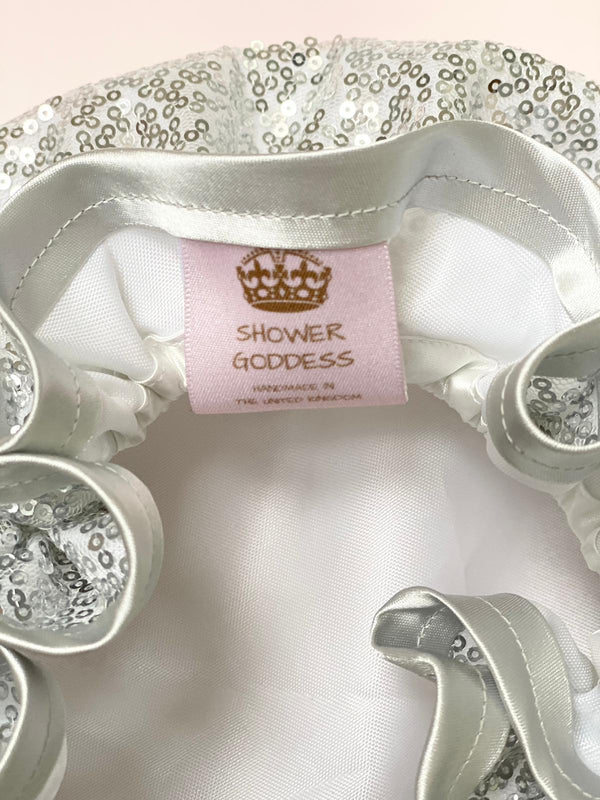 Silver Sequin Luxury Shower Cap - SHOWER GODDESS