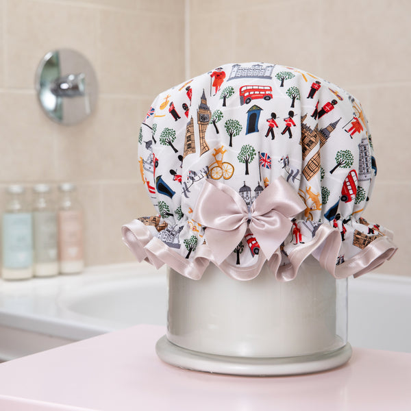 London Calling Luxury Shower Cap - SHOWER GODDESS