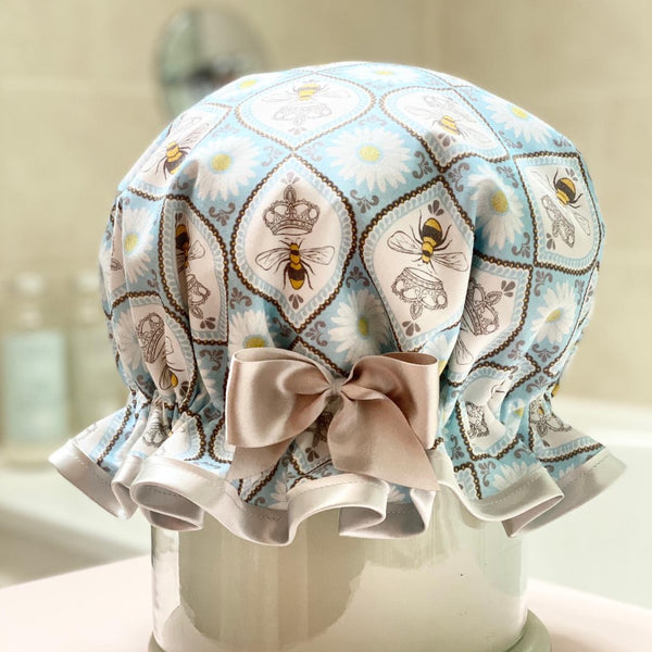 Queen Bee Satin Shower Cap - SHOWER GODDESS